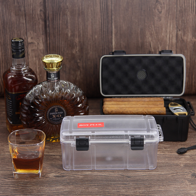 Hard Plastic Cigar Case Plastic Box Waterproof Humidor Cigar Travel