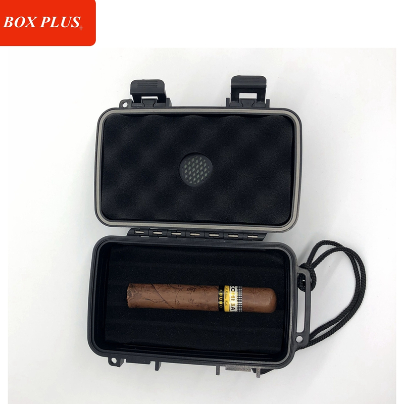 Recyclable Portable Watertight Hard Plastic Cigar Humidor Travel Case